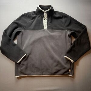 Blake Shelton Lands End Mens Fleece Pullover Snap Neck Shirt Size Large